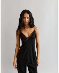 Pull&Bear - Asymmetrische Top Van Kant Met Bandjes - Lyst