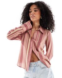 ASOS - Getailleerd Gestreept Overhemd Met Lange Mouwen - Lyst