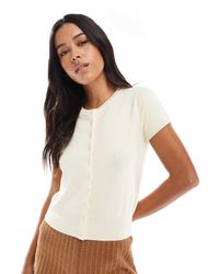 Stradivarius - Gebreid Vest Met Korte Mouwen - Lyst