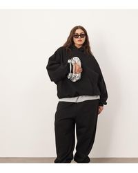 ARRANGE - Joggers Negros Extragrandes Con Bajos Ajustados De Tejido Grueso Premium De Curve - Lyst