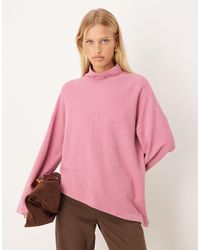 ASOS - Asymmetric Sweater With Rolled Cuffs - Lyst