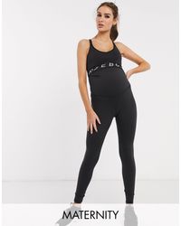 reebok training mesh insert leggings in black