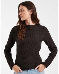 Vero Moda - Long Sleeve Textured Top With Lettuce Edge - Lyst