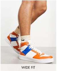 Truffle Collection - Wide Fit Hitop Lace Up Trainers - Lyst