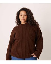 ASOS - Asos Design Curve Longline Crew Neck Jumper - Lyst