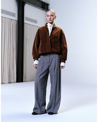 TOPSHOP - Raw Hem Low Slung Double Pleated Tailored Trouser - Lyst