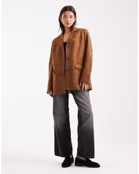 Vero Moda - Oversized Blazer Van Imitatiesuède - Lyst