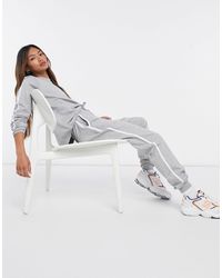 ASOS Tracksuit Sweat / Basic jogger With Tie With Contrast Binding - Grey