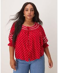 Nobody's Child - Iris Puff Sleeve Tie-Detail Top - Lyst