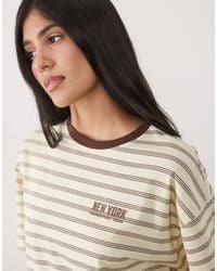 New Look - Striped Oversized Tee - Lyst