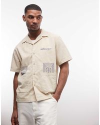 Element - Seersucker Overhemd Met Geborduurd Detail - Lyst