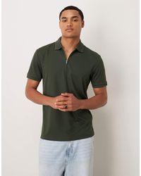 SELECTED - Half Zip Polo Shirt - Lyst