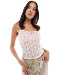 Bershka - – camisole aus transparenter spitze - Lyst