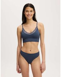 Cotton On - Seamless Longline Lace Trim Bralette - Lyst