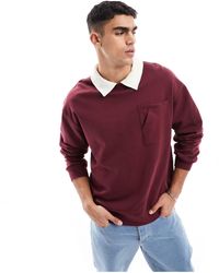 ASOS - Oversized Rugby Polo Sweatshirt With Faux Collar - Lyst