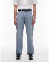 TOPMAN - Jean baggy rigide - clair délavé - Lyst