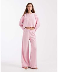 Miss Selfridge - Soft Rib Wide Leg Trouser Co-ord - Lyst