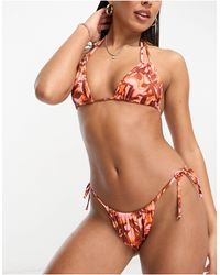 Weekday - Esclusiva - breeze - top bikini con spalline doppie e stampa a fiori - Lyst