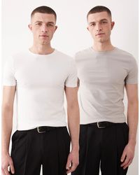 ASOS - – 2er-pack körperbetonte basic-t-shirts - Lyst