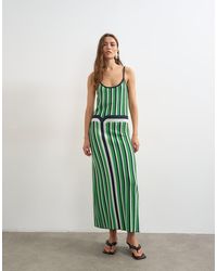 TOPSHOP - Gebreide Gestreepte Maxi Jurk - Lyst