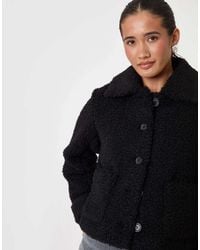 Threadbare - Borg Cropped Jacket - Lyst