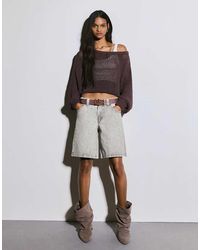 Bershka - baggy Denim Shorts - Lyst