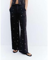Pull&Bear - Broek Met Rechte Pijpen En Oogjes - Lyst