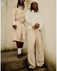 Bershka - Super Baggy Pleated Fluid Trousers - Lyst