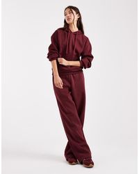 ONLY - Sudadera Burdeos Con Capucha De Punto Liso De (Parte De Un Conjunto)-Rojo - Lyst