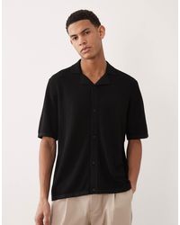 Jack & Jones - Knitted Button Through Revere Collar Shirt - Lyst