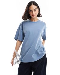 ASOS - Camiseta extragrande con lavado azul - Lyst