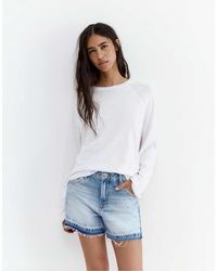 Pull&Bear - Bermuda classique en jean effet patchwork - moyen - Lyst