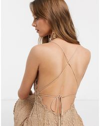 ASOS Kokerjurk Met Vierkante Hals Van Kant - Meerkleurig