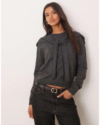 Mango - Wool Mix Jumper With Detachable Overlay - Lyst