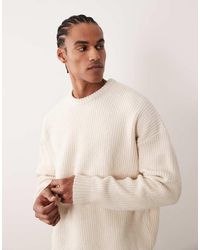ASOS - Super Oversized Boxy Fit Knitted Fisherman Rib Jumper - Lyst