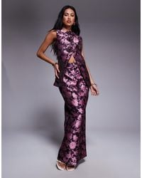 ASOS - Jacquard Tailored Skirt With Split Back - Lyst