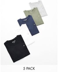 Jack & Jones - 5 Pack Slim T-shirt - Lyst