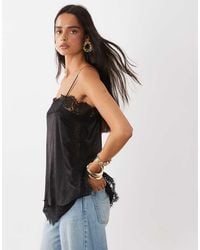 Vero Moda - Satin Lace Cami Top - Lyst