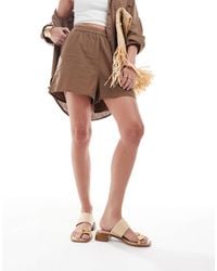 ASOS - Finesse - sandales à talon avec boucle en métal martelé sur l'orteil - naturel - Lyst