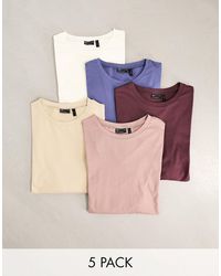 ASOS - 5 Pack Long Sleeve T-shirt - Lyst
