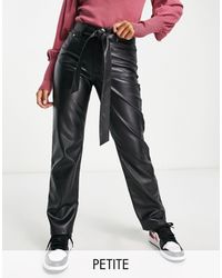 River Island - Faux Leather Straight Leg Trouser - Lyst
