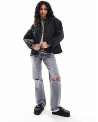 Don't Think Twice - Dtt Diamond Quilt Bomber Jacket - Lyst