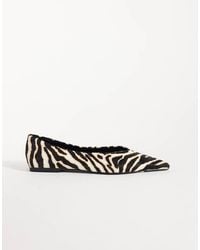 ASOS - Lari Premium Hair On Real Leather Pointed Ballets - Lyst