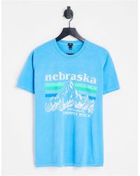 River Island - T-shirt oversize à imprimé nebraska et canyon - clair - Lyst