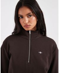 GANT - Pull en coton à demi-fermeture éclair - Lyst