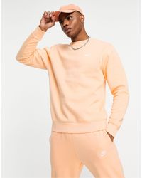 Sudadera mostaza con cuello redondo Nike de hombre de color Amarillo | Lyst