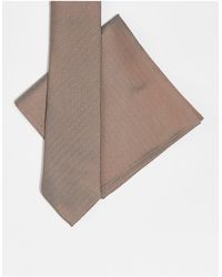 ASOS - Cravate et pochette - taupe - Lyst