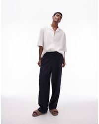 TOPMAN - Wide Leg Pin Stripe Trouser - Lyst