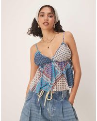 Free People - Alix - caraco fluide à imprimé cachemire - océan - Lyst