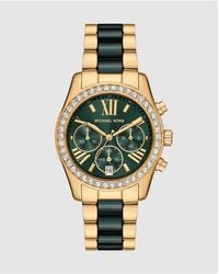 Michael Kors - Lexington Chronograph Ceramic And-Tone Stainless Steel Watch - Lyst